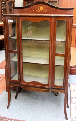 Lot 1319 - An Edwardian Inlaid Mahogany Glazed Display...