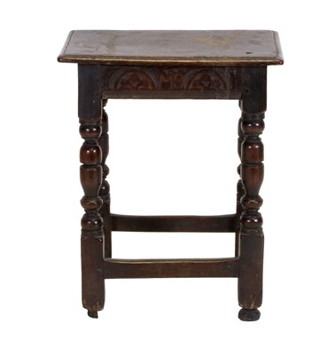 Lot 270 - An Early 18th Century Oak Joint Stool, the top...