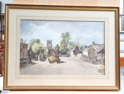 Lot 1151 - Sam Chadwick (1902-1992) Tractor carrying hay...