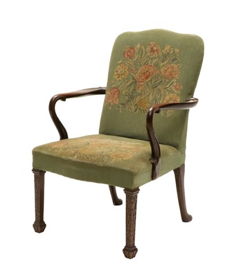 Lot 327 - A George III Mahogany Library Armchair, circa...