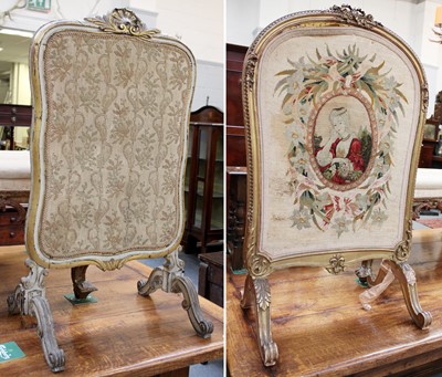 Lot 1381 - Two 19th Century Giltwood Firescreens, one...