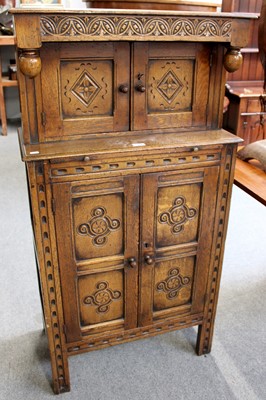 Lot 1374 - A Titchmarsh and Goodwin Style Carved Oak...