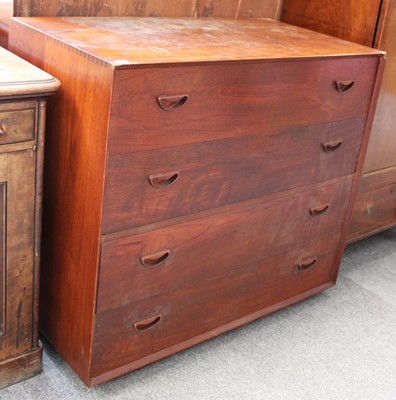 Lot 1395 - A Mid 20th Century Teak Secretaire Chest, 90cm...