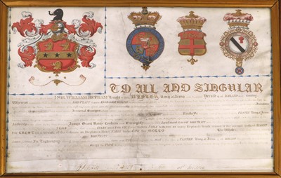 Lot 96 - A George III Illuminated Grant of Arms, to the...