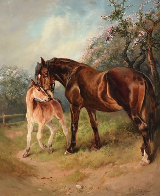 Lot 1063 - William Woodhouse (1857-1939) Mare and foal...