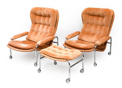 Lot 295 - A Pair of 1970s Swedish Lounge Chairs and...