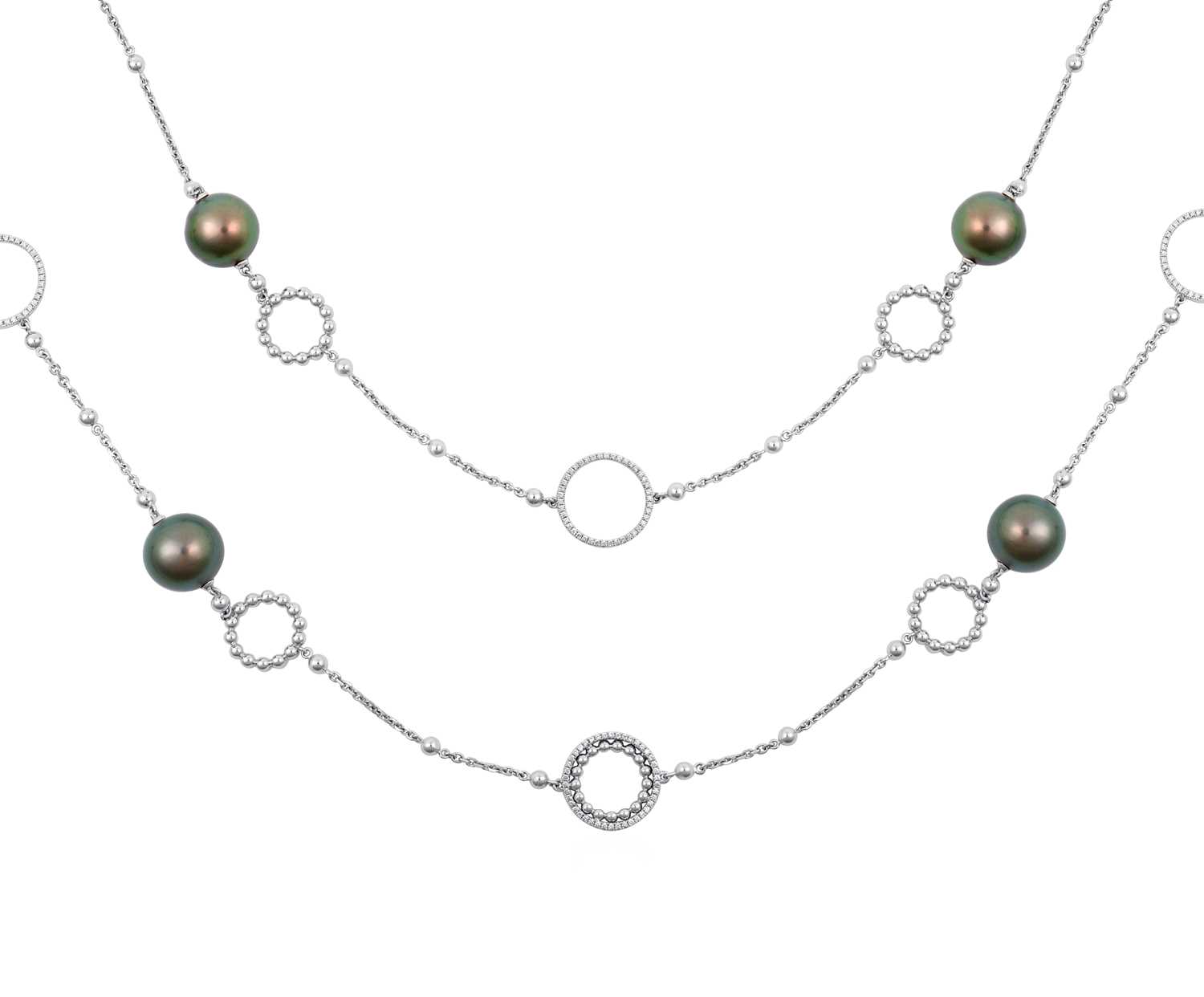 Lot 2090 - An 18 Carat White Gold Tahitian Pearl and...