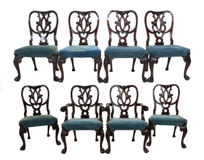 Lot 275 - A Set of Eight (6+2) Chippendale-Style Carved...