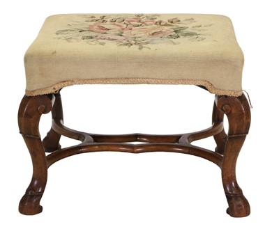 Lot 324 - A George II Style Walnut Dressing Stool, 19th...