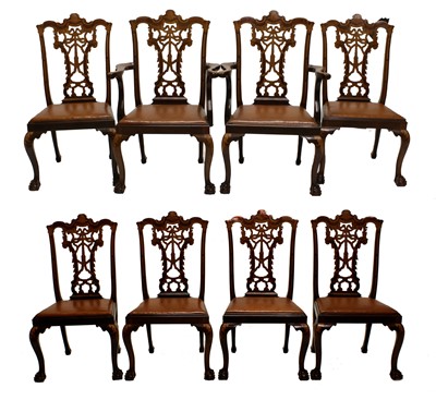 Lot 271 - A Set of Eight (6+2) Chippendale-Style...