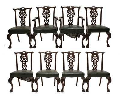 Lot 286 - A Set of Eight (6+2) Chippendale Revival...