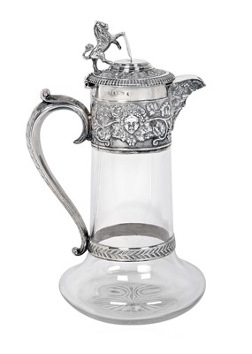 Lot 2193 - A Victorian Silver-Mounted Glass Claret-Jug