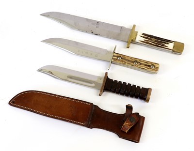 Lot 153 - A Bowie Knife, the 18cm clip-point steel blade...