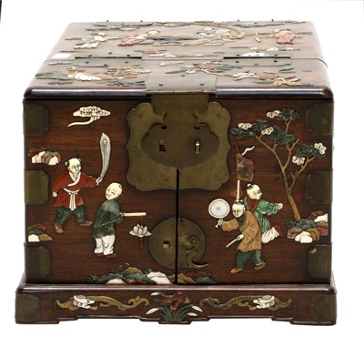 Lot 206 - A Japanese Shibayama-Type Hardwood and...