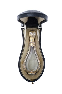 Lot 2232 - A French Silver-Gilt Mounted Glass Scent-Bottle