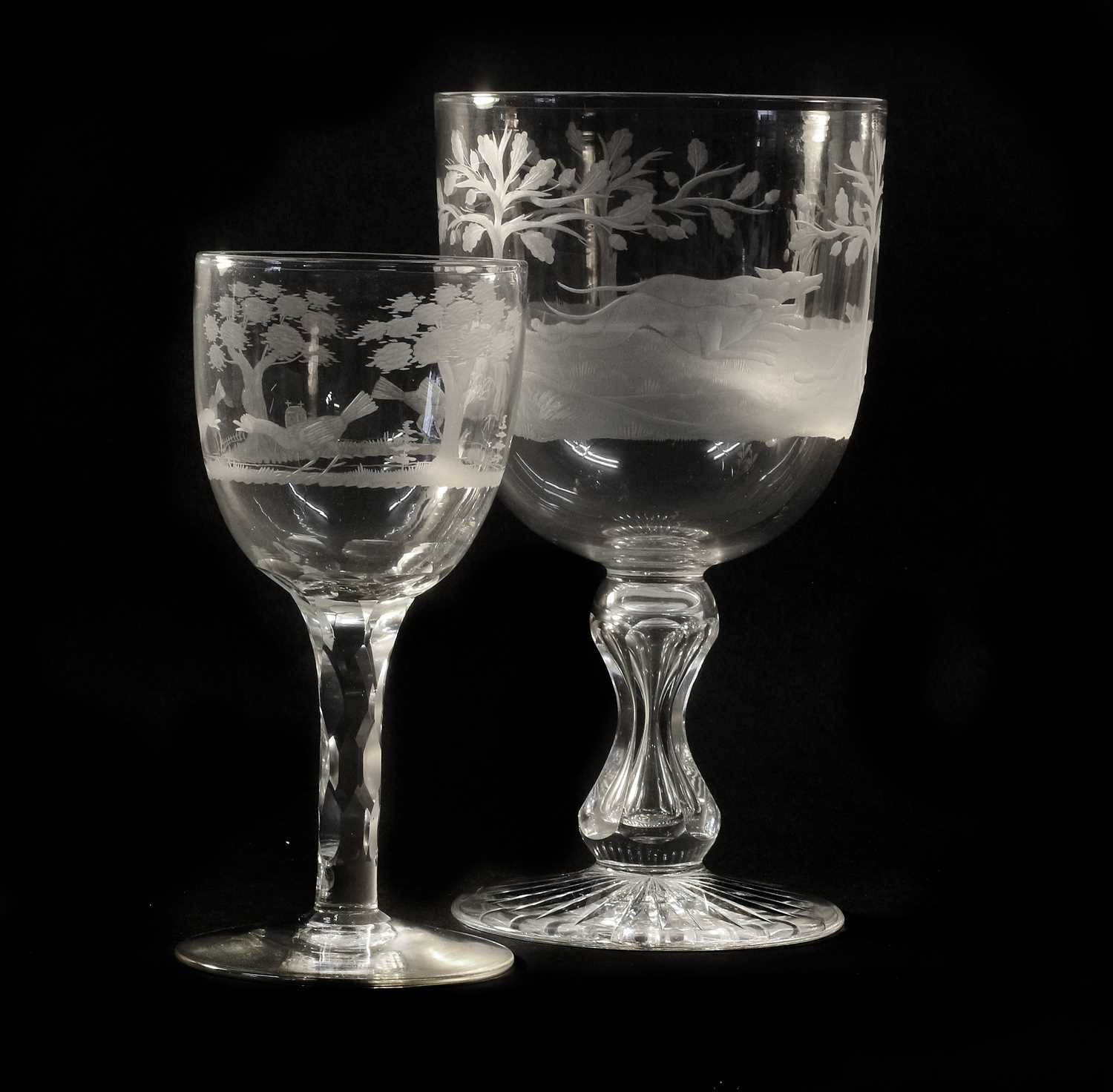 Lot 31 - A Hunting Goblet, late 19th century, the ovoid...