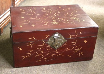 Lot 1076 - A Chinese Red Lacquered Chest, 76cm by 55cm by...