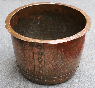 Lot 1291 - A 19th Century Riveted Copper Log Bucket,...