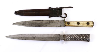 Lot 160 - A 19th Century Hunting Knife, the 25cm spear...