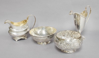 Lot 84 - Two Various bowls and Two Various Cream-Jugs,...