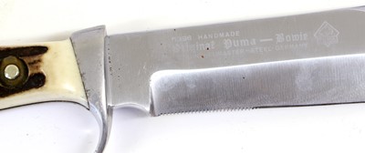 Lot 169 - A German Puma Bowie Knife, the 16.5cm clip...