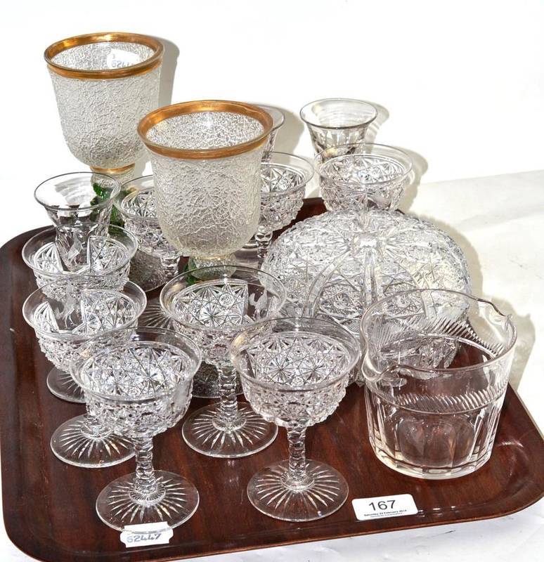 Lot 167 - Set of six Webb glasses and other glassware