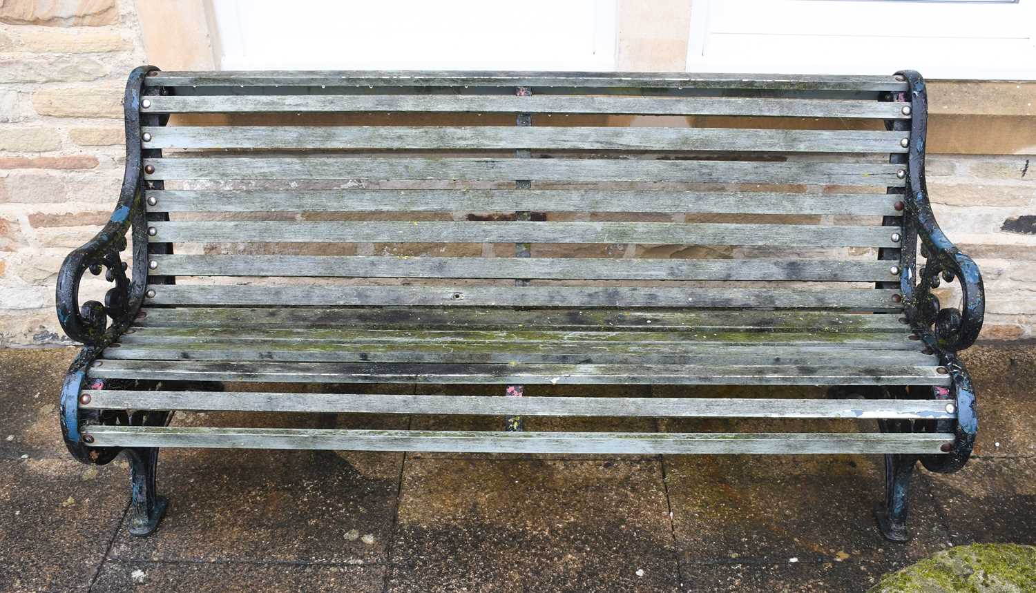 Lot 574 - A Victorian Cast Iron Garden Bench, late 19th...