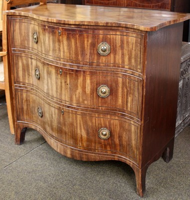 Lot 1149 - A George III Mahogany Serpentine Chest of...