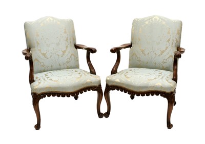 Lot 364 - A Pair of George III Chippendale-Style Carved...