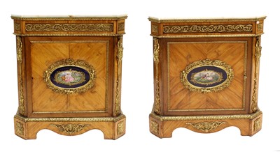 Lot 312 - A Pair of French Louis XV Style Tulipwood and...