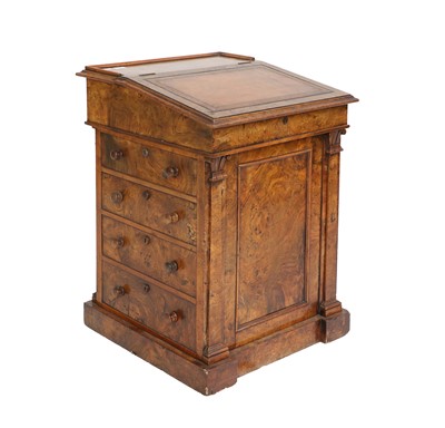 Lot 735 - A Victorian Brown Oak Davenport, late 19th...