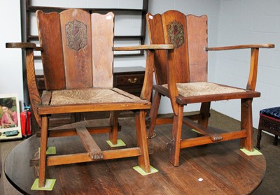 Lot 1165 - A Pair of Early 20th century Oak Open...