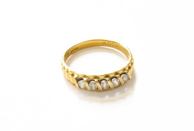 Lot 44 - A 22 Carat Gold Paste Five Stone Ring, finger...