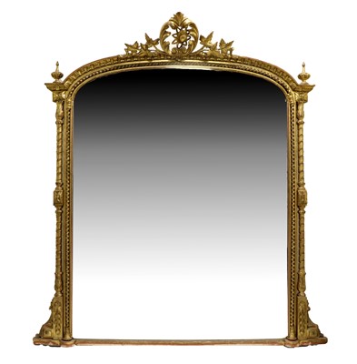 Lot 317 - A Victorian Gilt and Gesso Overmantel Mirror,...