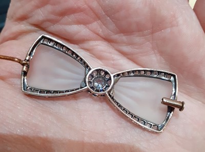 Lot 2069 - An Art Deco Diamond and Rock Crystal Brooch...