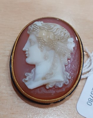Lot 2178 - A Cameo Brooch the shell cameo depicting...