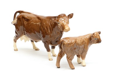 Lot 158 - Beswick Limousin Cattle Comprising: Cow, model...