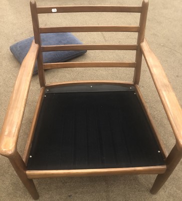 Lot 663 - A Pair of 1960s Beech Framed Lounge Chairs,...