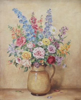 Lot 1004 - H* Todd (20th Century) Still life of flowers...