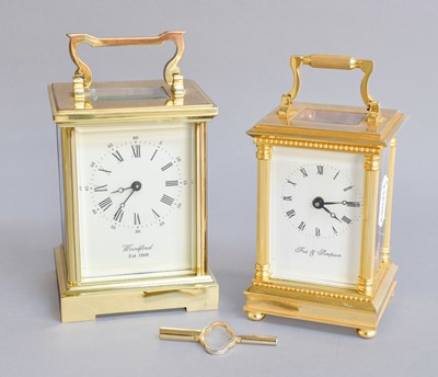 Lot 260 - Two Modern Brass Carriage Time...