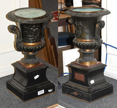 Lot 1246 - A Pair of Neo-Classical Patinated Metal...