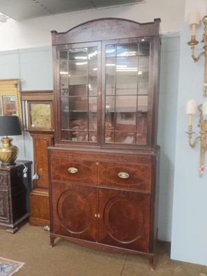 Lot 1252 - A George III Inlaid Mahogany Secretaire...