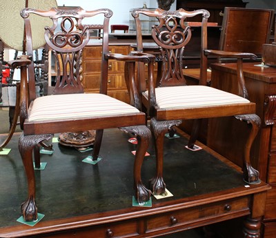 Lot 1129 - A Pair of 19th Century Carved Mahogany Open...