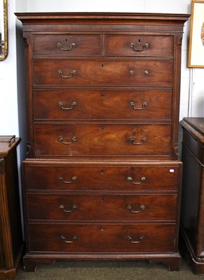 Lot 1091 - A George III Mahogany Chest on Chest, the...