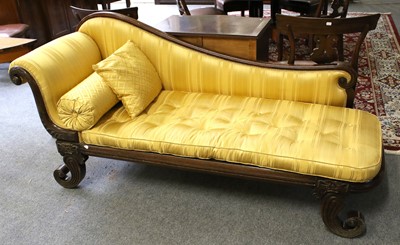 Lot 1313 - A Victorian Carved Mahogany Framed Chaise...