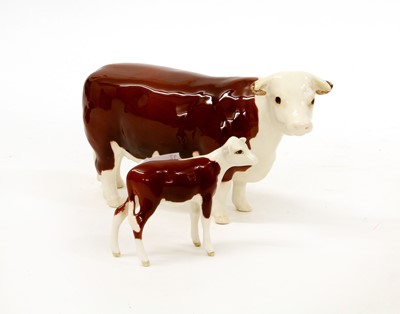 Lot 155 - Beswick Hereford Cattle Comprising: Polled...