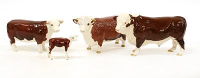 Lot 155 - Beswick Hereford Cattle Comprising: Polled...