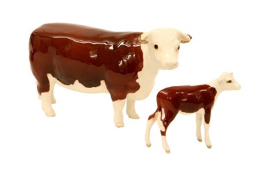 Lot 155 - Beswick Hereford Cattle Comprising: Polled...