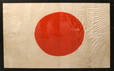 Lot 131 - A Second World War Japanese Flag, the cream...