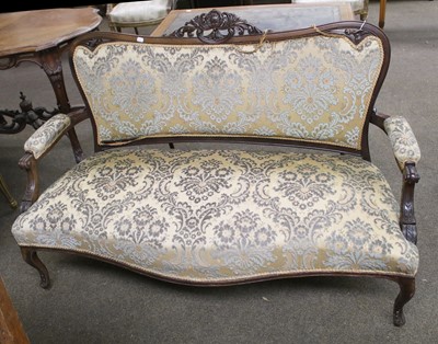 Lot 1163 - An Edwardian Carved Mahogany Two-Seater Sofa,...